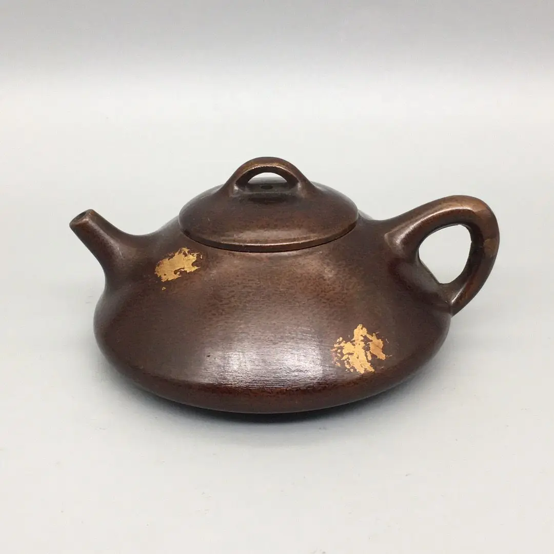 Bronze ware, small flat pot, exquisite, mellow pulp, complete shape