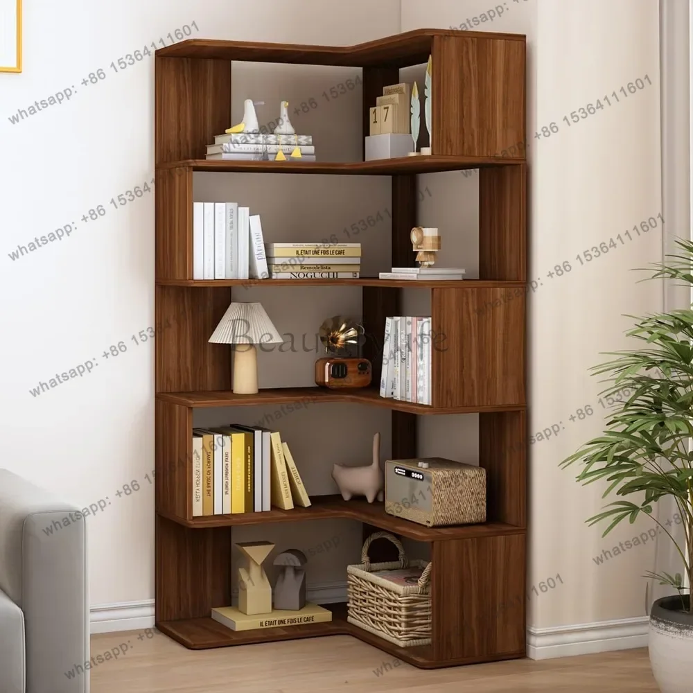 zj 6-Tier L-Shaped Corner Bookshelf - 66