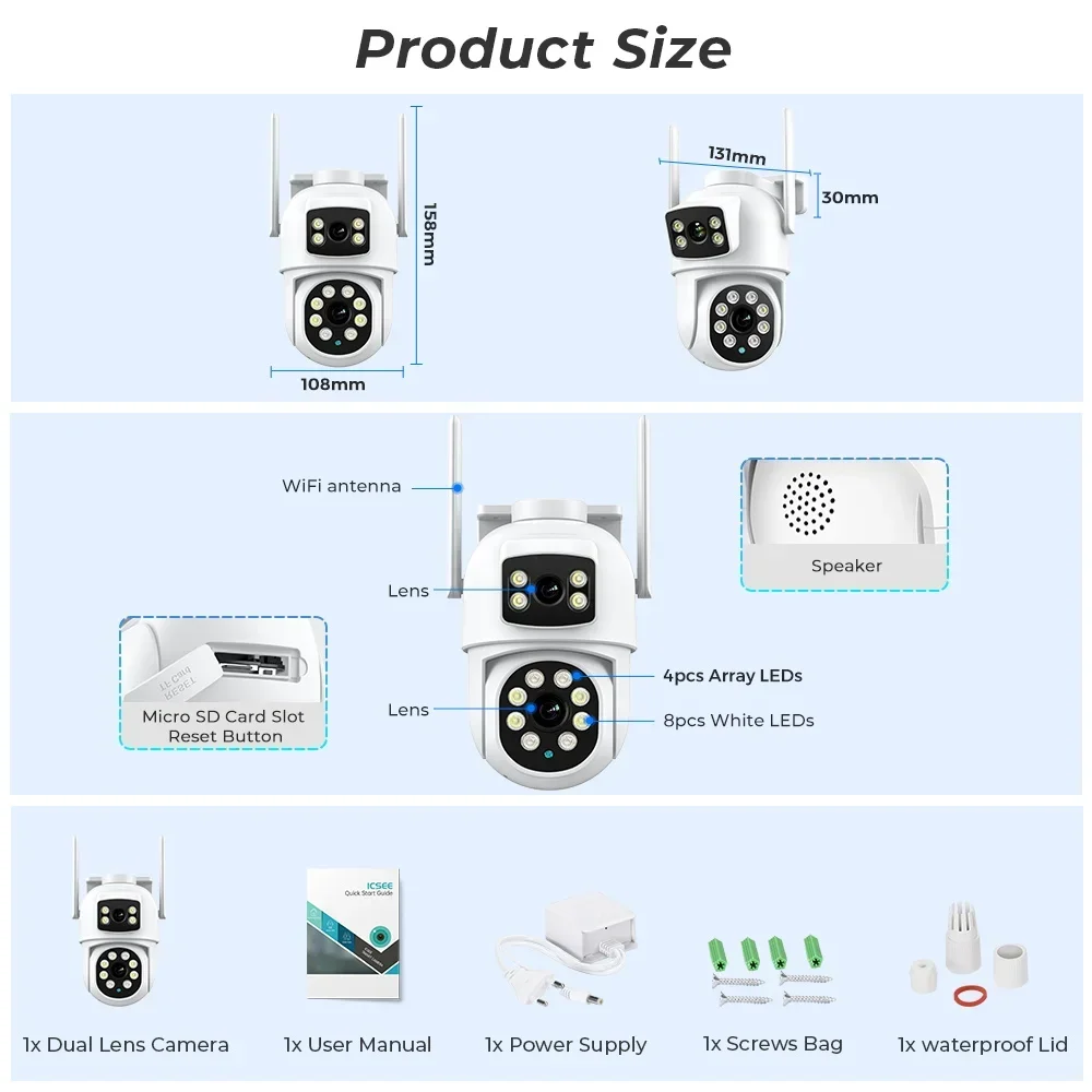 Imagem -06 - Ansvicam-câmera Outdoor Dual Lens Vigilância por Vídeo de Segurança Reconhecimento Corporal Rastreamento Automático Wifi Ptz 4k 8mp