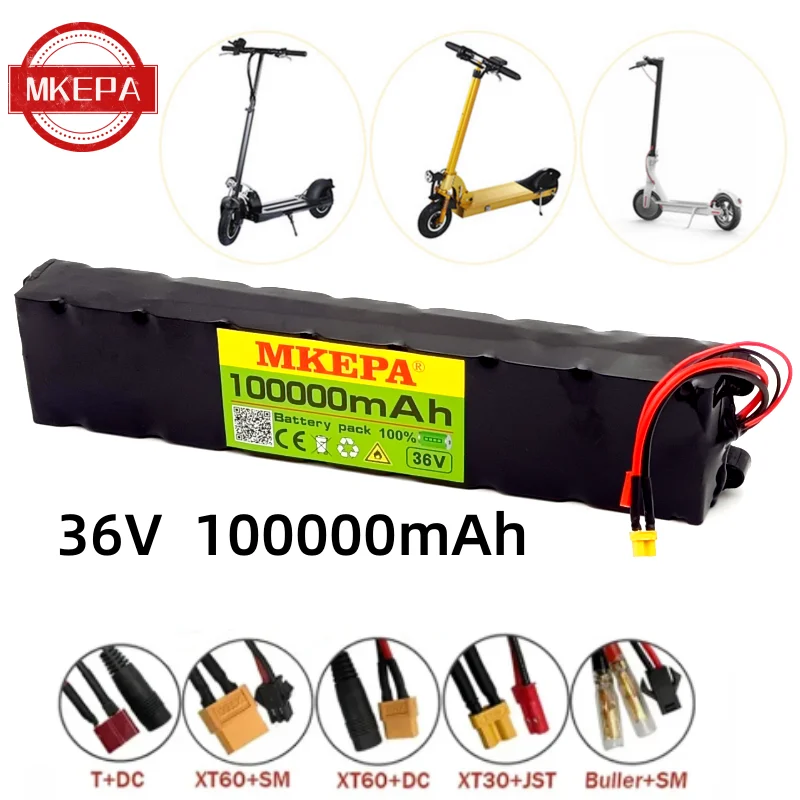 

36V 18650 lithium battery pack 10S3P 100Ah 250W-500W Same port 42V Electric Scooter M365 mijia Power Battery with BMS+charger