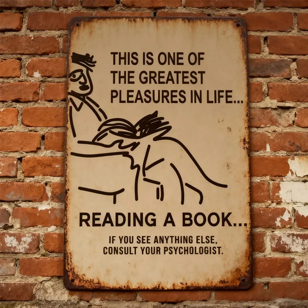 واحد من أعظم متعة في الحياة يقرأ كتاب علامة معدنية من القصدير مضحكة