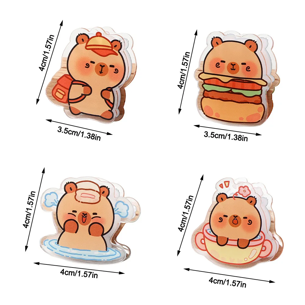 Cartoon Capybara Note Holder Double Sided PP Clip Guinea Pig Storage Rack Folder Storing Test Papers School Office Stationery