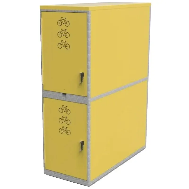 Public Outdoor Metal Double Layer Bicycle Locker