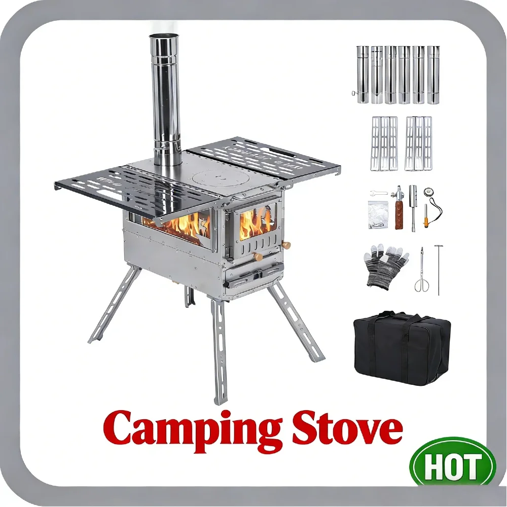 

Дровяная палатка-печь с духовым столом, искровой упор 908 куб. дюймов, регулируемый впускной стол с дымоходом для рекламы на открытом воздухе