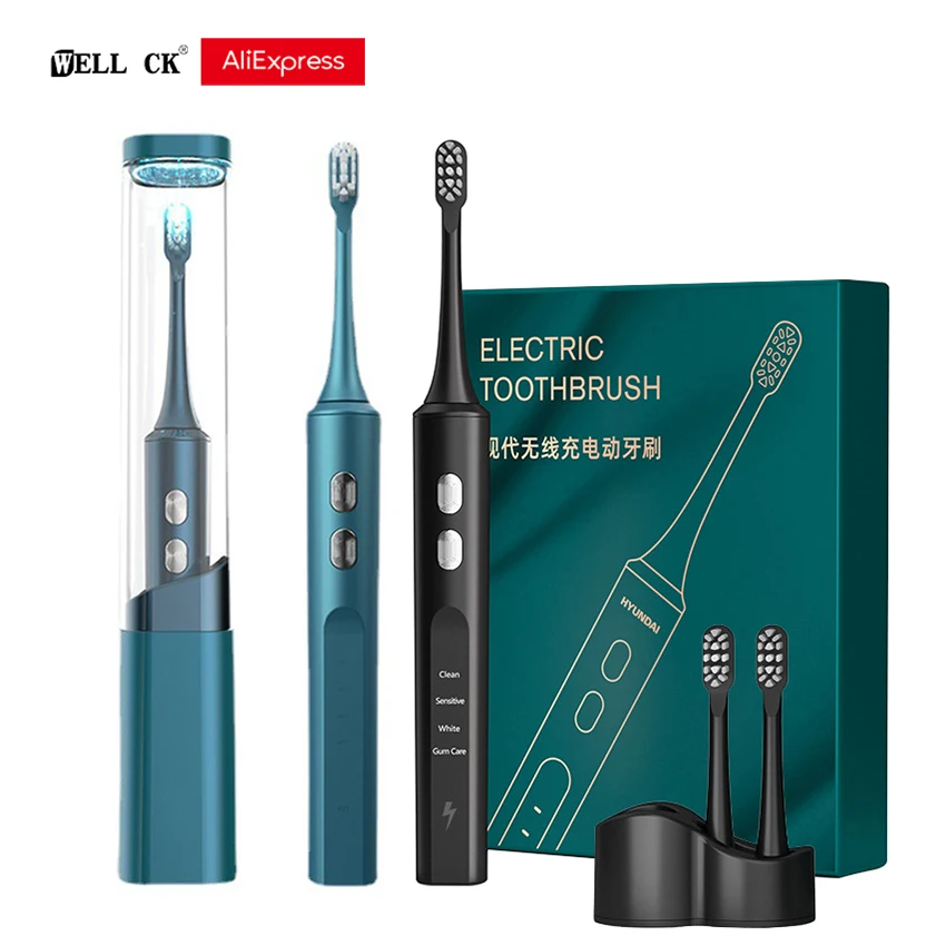 Electric Toothbrush Adult Wireless Charging Powerful Cleaning 4 Mode Waterproof IPX7 Delivery Within 24 Hours WDDA4