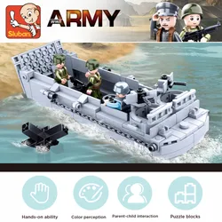 Sluban Building Block Toys WW2 Army Higgins Landing Craft 182PCS Bricks B0855 Military Construction Fit With Leading Brands