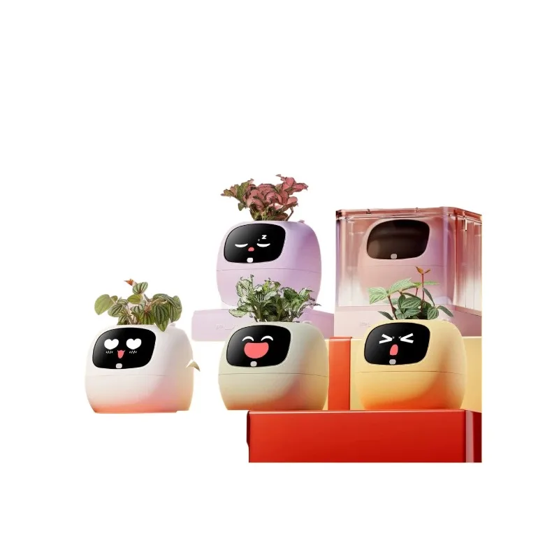 The second-generation emotional green plant cute pet robot, intelligent flower potted plant table ornament