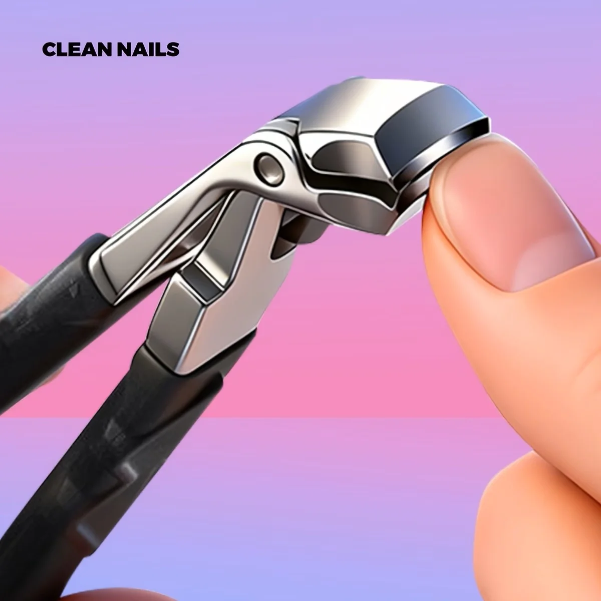 

1 шт. кусачки для ногтей из нержавеющей стали с защитой от брызг, длинной ручкой и широким раскрытием, черные, с текстурированной рукояткой, удобные для маникюра