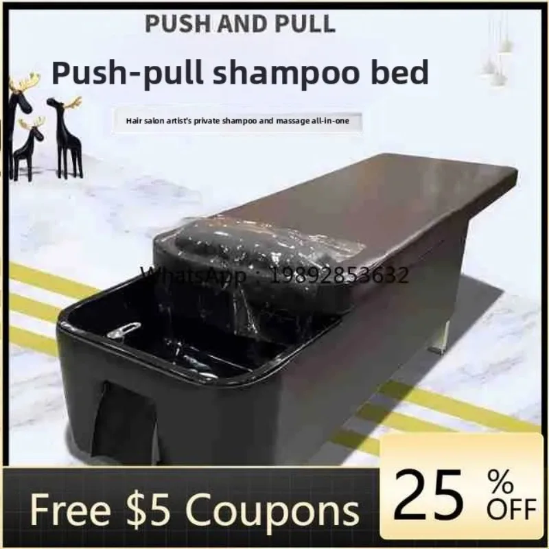 LYY Hair Salon Head Therapy Shampoo Bed with Water Heater, Fully Reclining, with Beauty Hole, Massage, Cleaning, Hairdressing