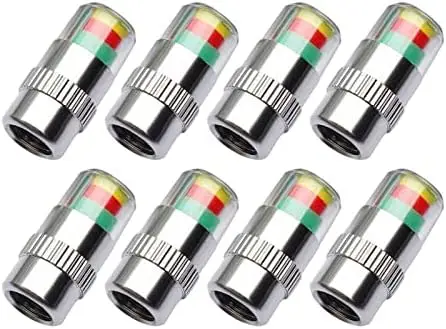 

Колпачки-индикаторы давления в шинах ANKIA, 8 шт., 2,4 бар – 3-цветные индикаторы на штоке клапана для автомобилей