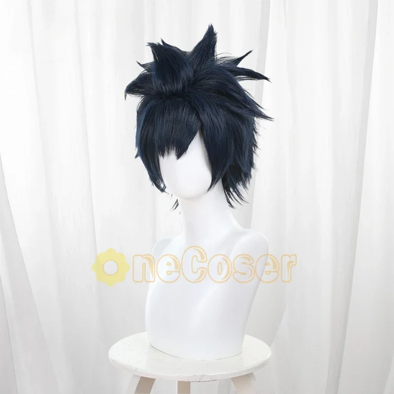 Gray Fullbuster Cosplay Wig Anime Fairy Tail 100 Years Quest Tattoo Sticker Mage Fairy Tail Guild Dark Blue Short Hair  Wig Cap