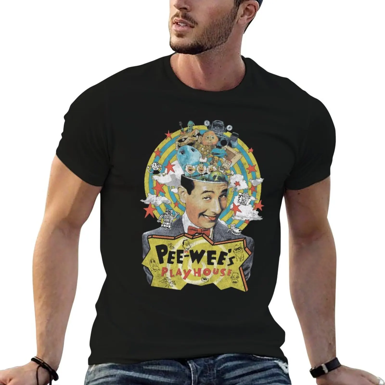 Pee Wee Herman play house T-Shirt oversized graphic tee oversized outfits for men
