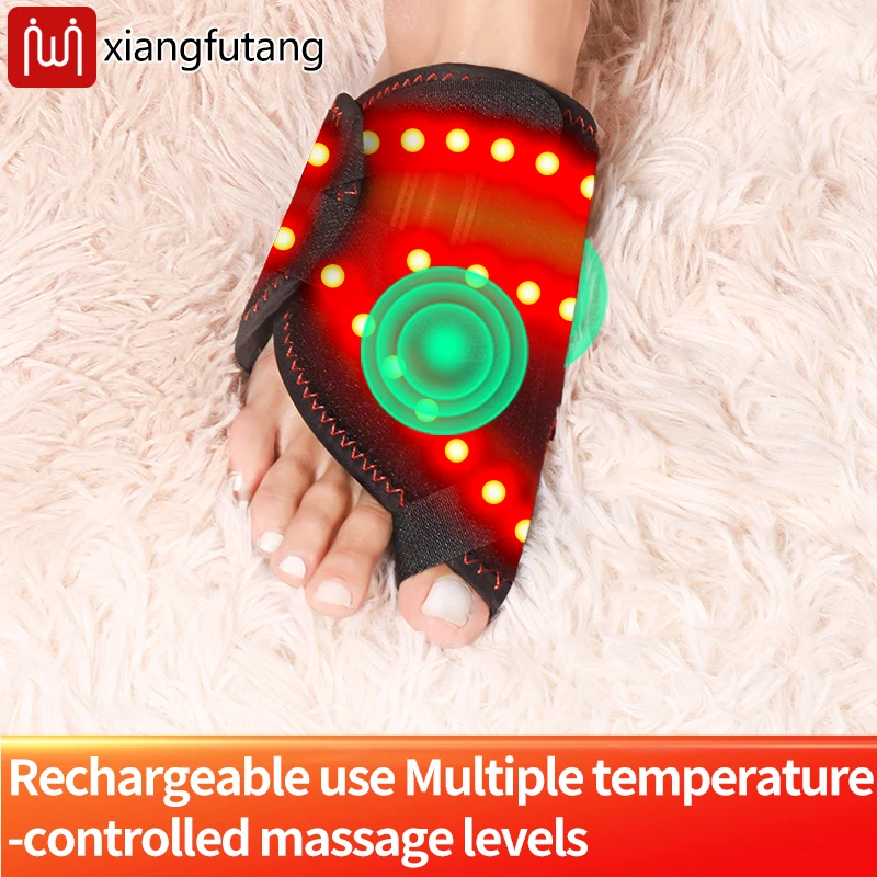 

Red Light Electric Heating Foot Top Support Vibration Massager Hot Compress Relieves Pain Fatigue,3-Level Adjustment,Timer Toe