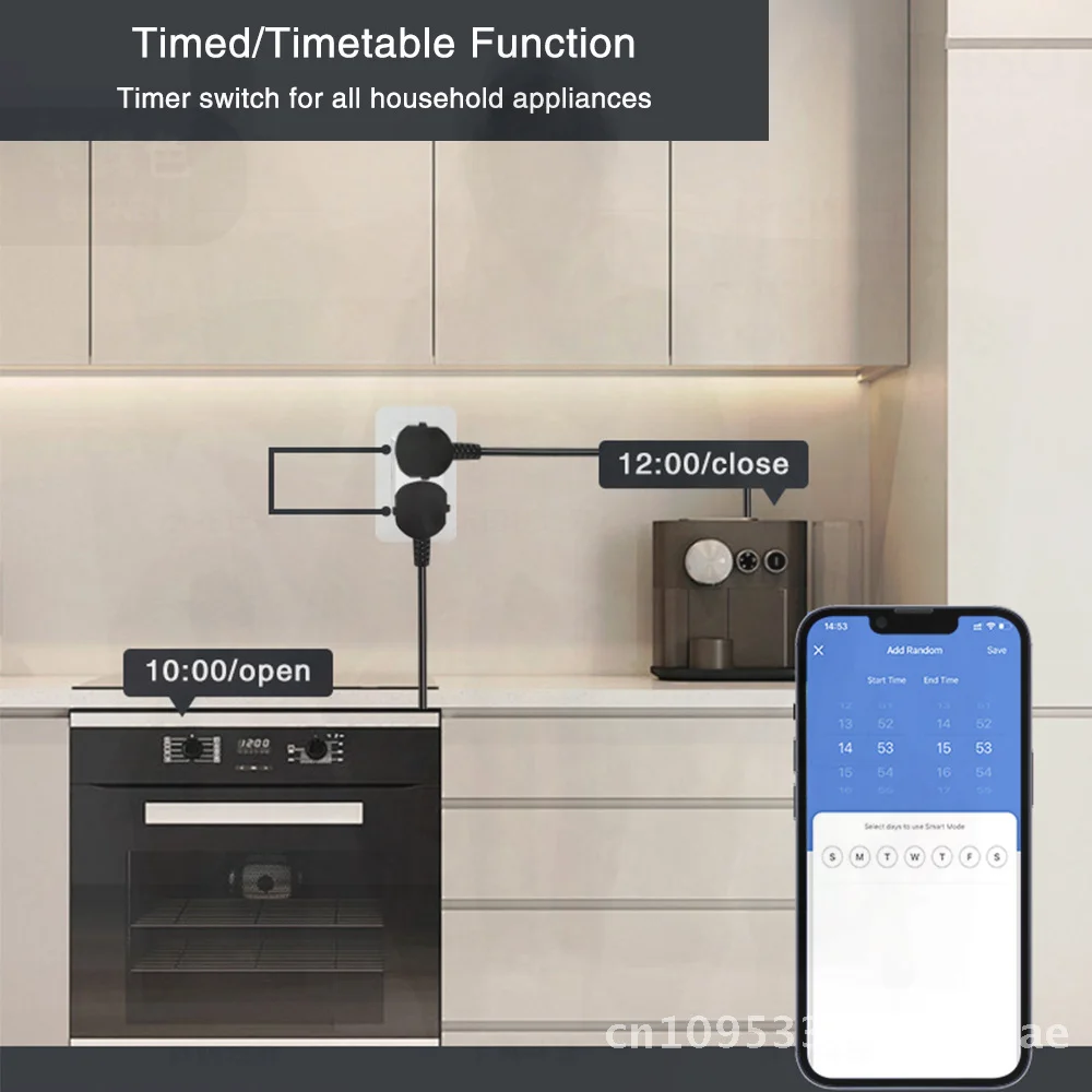 

Lianduo 16A WiFi Smart Socket with Timer Countdown Home Remote Control European German Standard Intelligent Conversion Graffiti