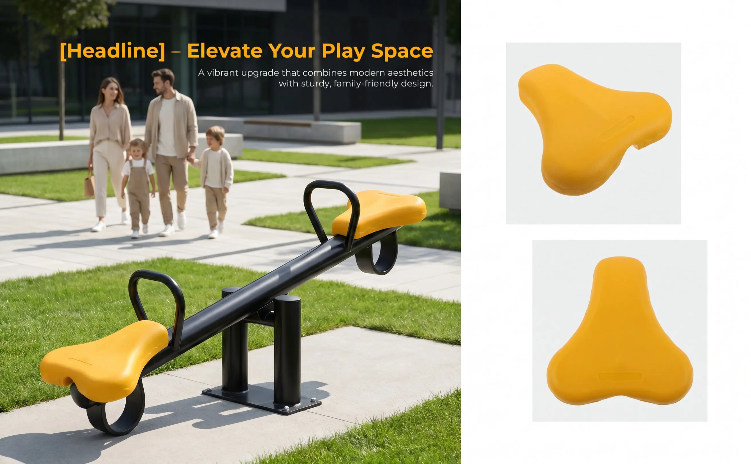 Kids Seesaw Seat Replacement Plastic Outdoor Gym Parts Playground Fitness Equipment Rocking Balancing Seat Weather Resistant