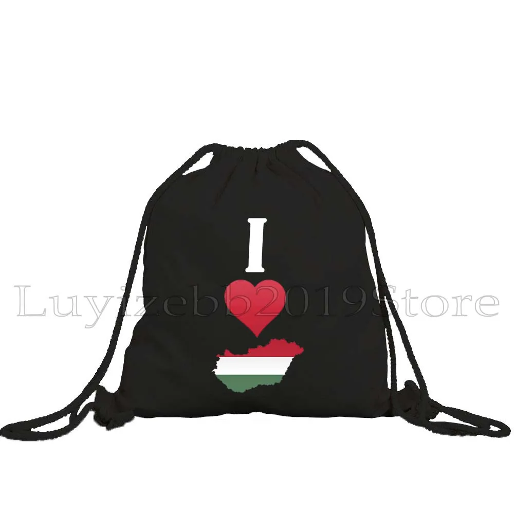 Budapest Hungary Flag Heart Map Souvenir Hungarian Girl Cute Gifts Drawstring Bags Soccer Backpack Gym Sackpack Gifts String Bag