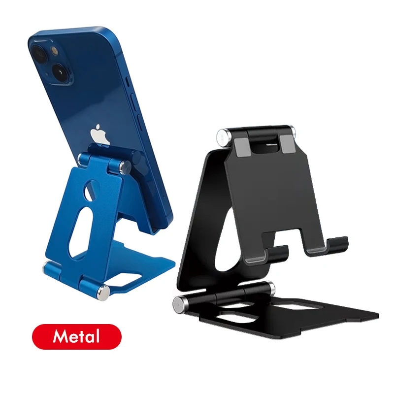 Metal Aluminum Alloy Mobile Phone Desktop Holder Stand for iPhone 13 14 Pro Stand Lazy Live Portable Folding Mobile Phone Stand