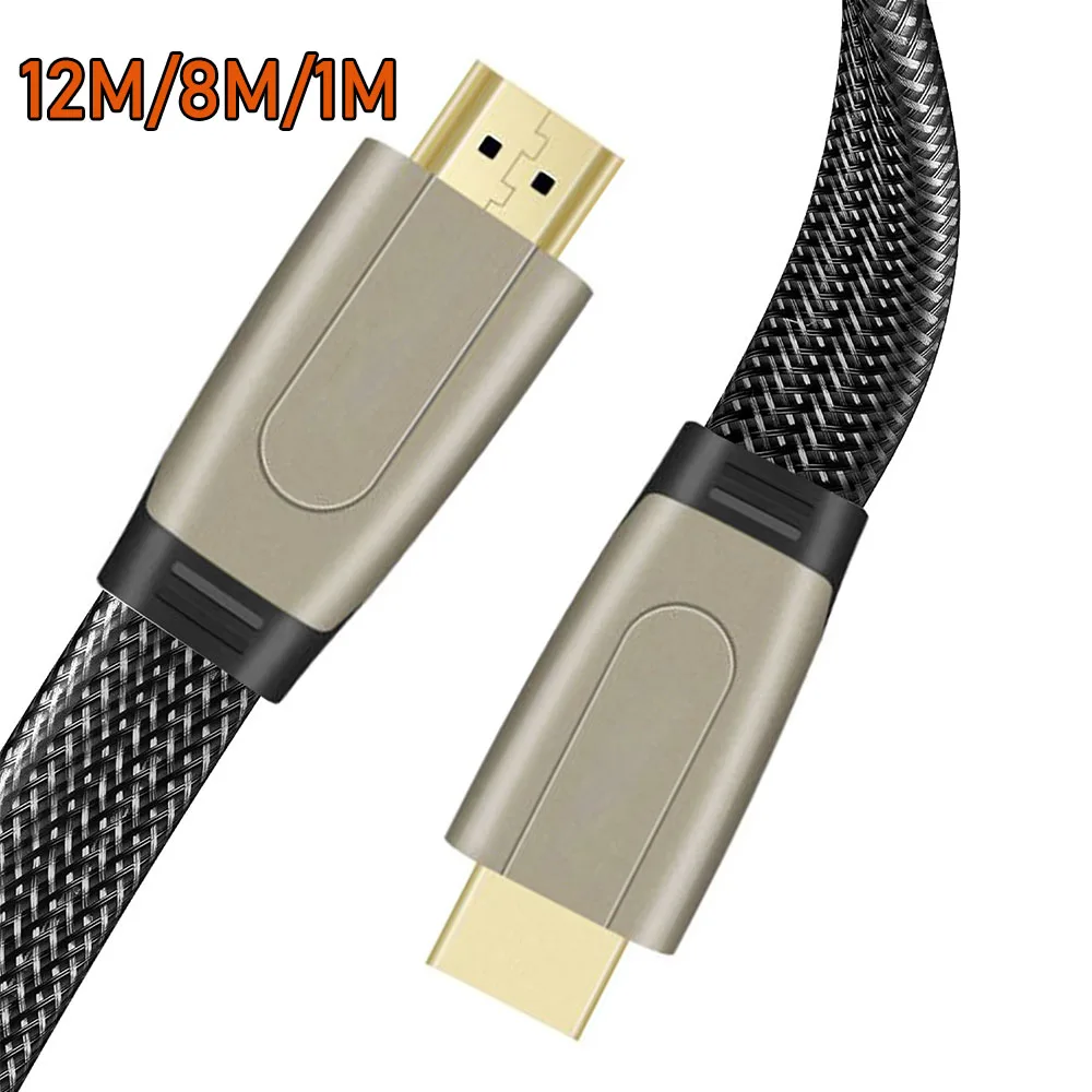 Kabel Premium HDMI 2.0 Bardzo długi płaski kabel HDMI 8M/12M/1M 4K 60Hz HDR Kabel HDMI ze stopu cynku do PS5 Xbox Apple TV PC HDTV PS4