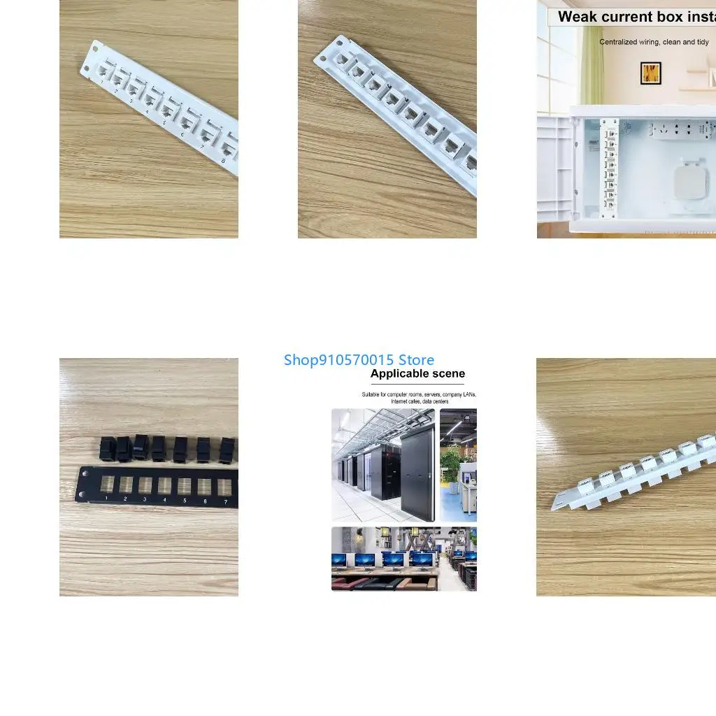 B95C 8-Port for Cat 6 Shielded Patch Panel RJ45 10G Ready Metal Housing Color-Coded Labeling for T568A and T568B Wiri