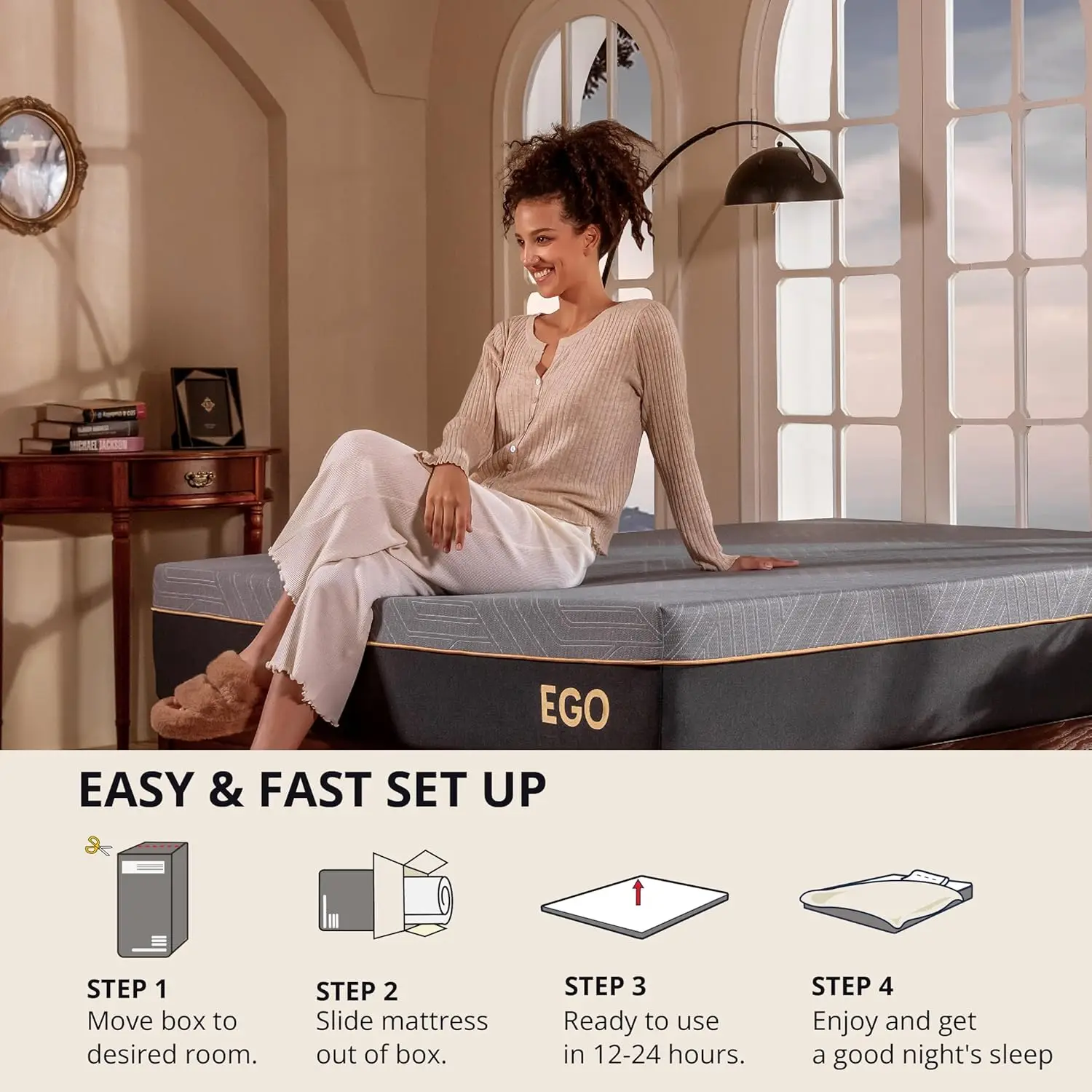 EGOHOME Colchão de espuma viscoelástica Cal King de 12 polegadas para dor nas costas, cama de gel de cobre refrescante em uma caixa, espuma feita nos EUA, CertiPUR-US Cert