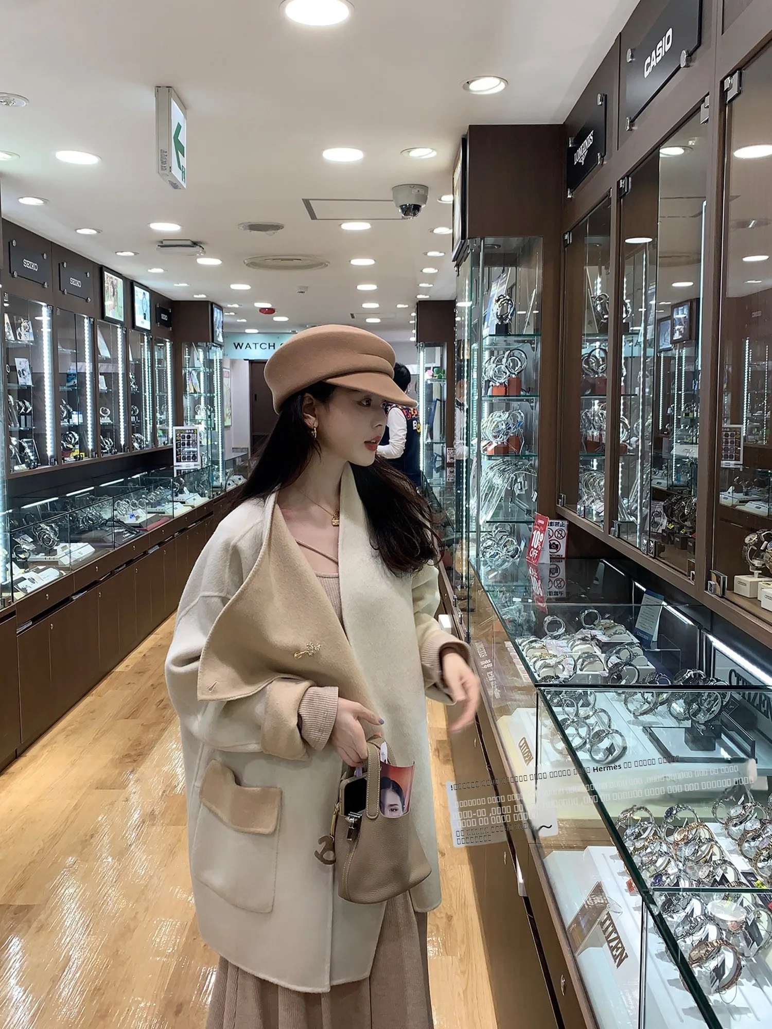 

Double-Faced Camere Woolen Coat by DaEees Lazy Two-Way Wear Self-Preserved Fem Winter Long Sve Mid-Length Coat