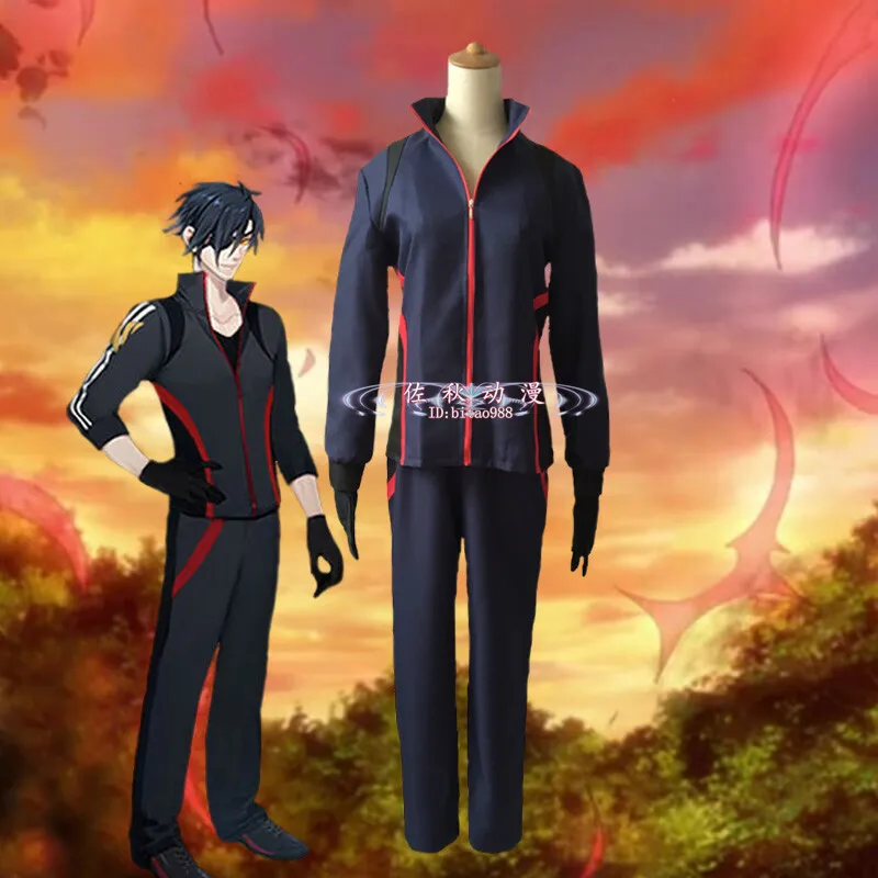 Shokudaikiri Mitsutada Black Red Sport Costume Cosplay Touken Ranbu Shokudaikiri Mitsutada Cosplay Athletic Wear Custom Made