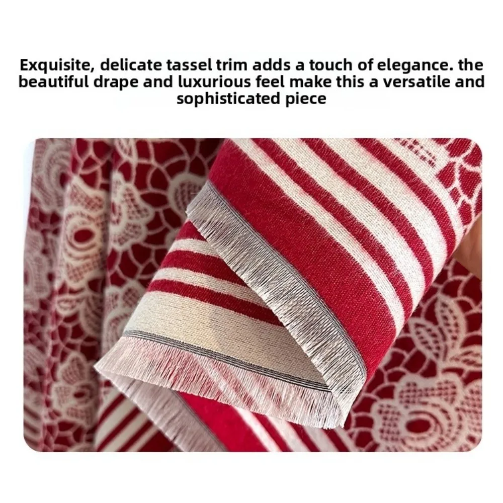 

Retro Luxury Imitation Cashmere Scarf Two-Sided Flower Pattern Winter Shawl Windproof Thick Warmth Blanket Scarf Winter Season