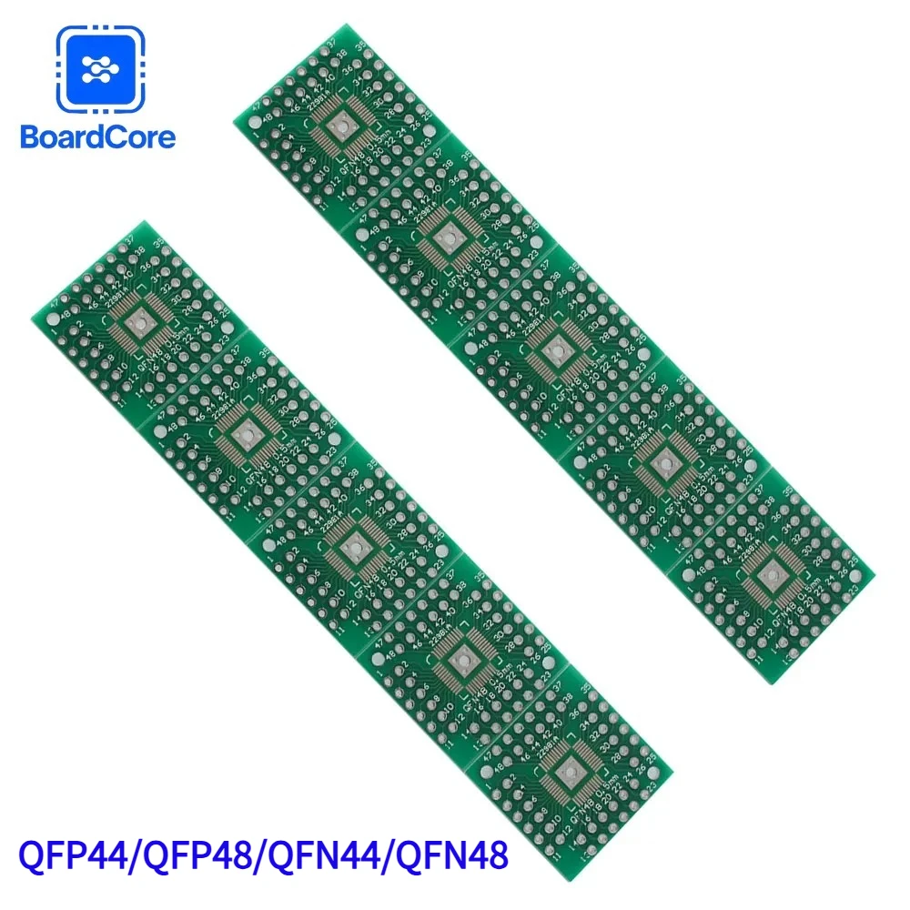 10 قطعة QFP44/QFP48/QFN44/QFN48 لوح مهايئ PCB لوحة دوائر كهربائية عدة ثقب قطر 1.0 مللي متر SMT إلى DIP محول لوحة محول