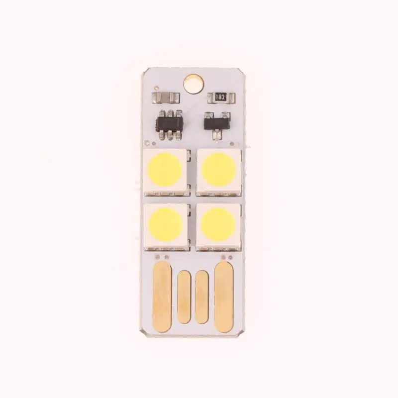 1/5PCS Mini Pocket Card Power Keychain Night Light USB LED Bulb Book Light For Laptop PC Powerbank Night Lamp