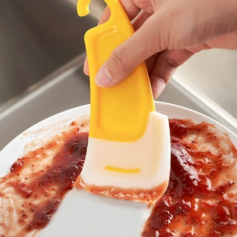 Espátula de Silicone para Limpeza, Raspador de Cozinha com Lâmina Macia, Escova para Limpar Panelas, Utensílios de Cozinha de Silicone