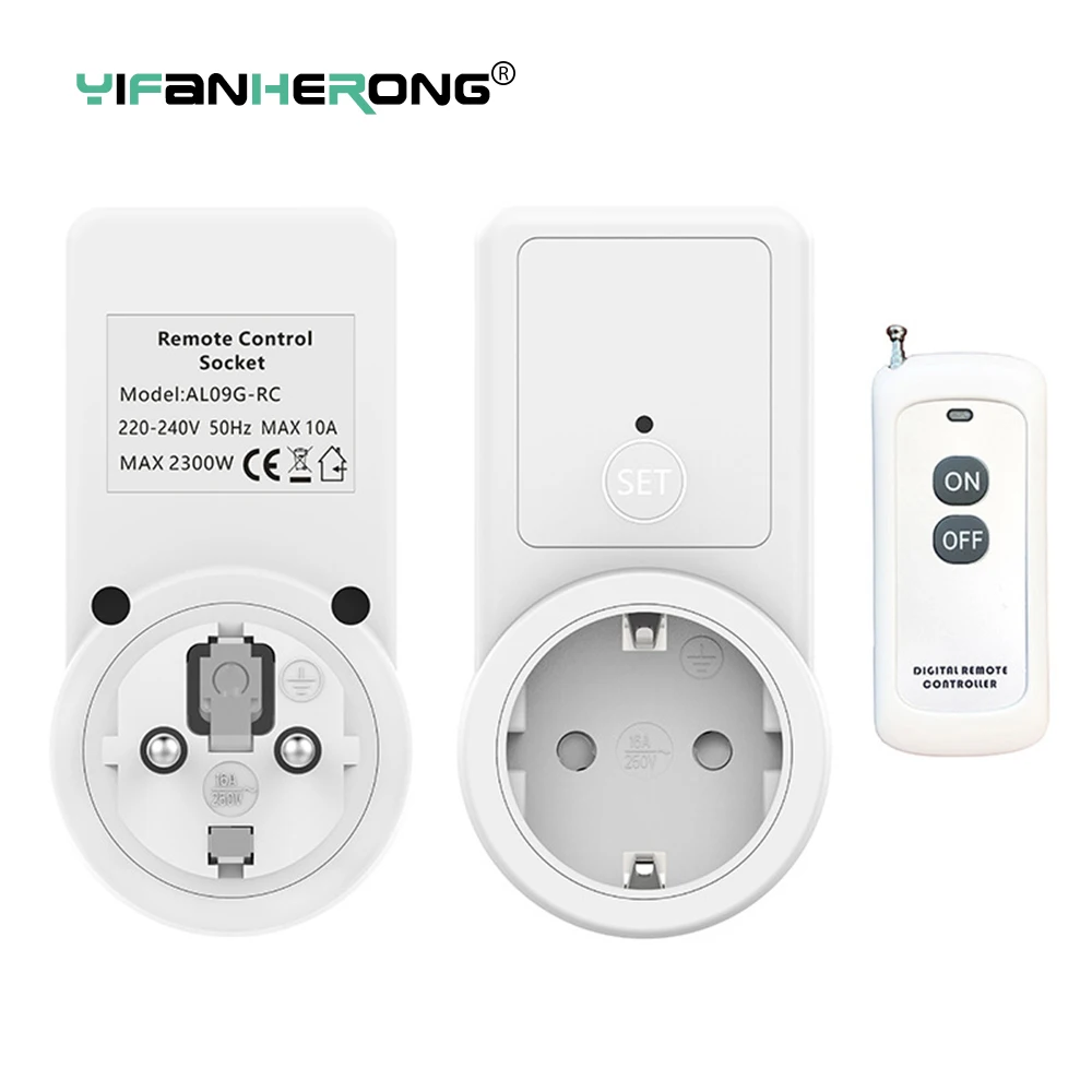 Multi-function Socket Remote Control Switch 433.92Mhz Wireless RF Frequency Remote Control EU Socket With Remote Controller