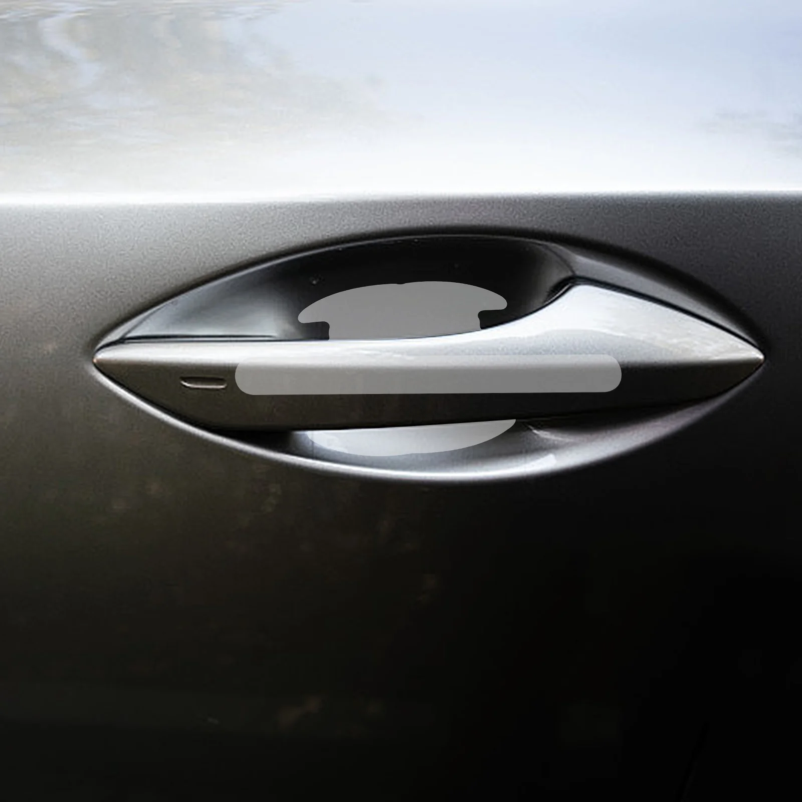 4 قطعة مقبض باب السيارة ملصق طبقة رقيقة واقية لمقاومة الخدش دائم مقاوم للماء غطاء تزيين السيارات متوافق مع #4