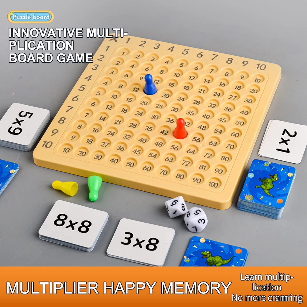 Children's early education 99 multiplication table, student puzzle 99 multiplication operation mnemonic table, fun board game to