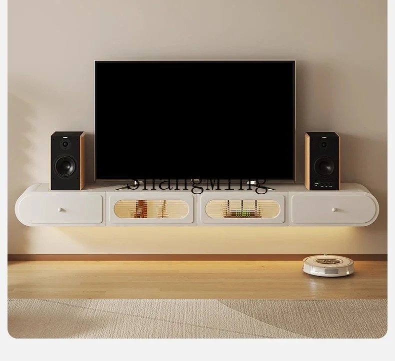 

CL hanging white storage locker hanging modern simplicityultra-thin TV cabinet coffee table combination living room