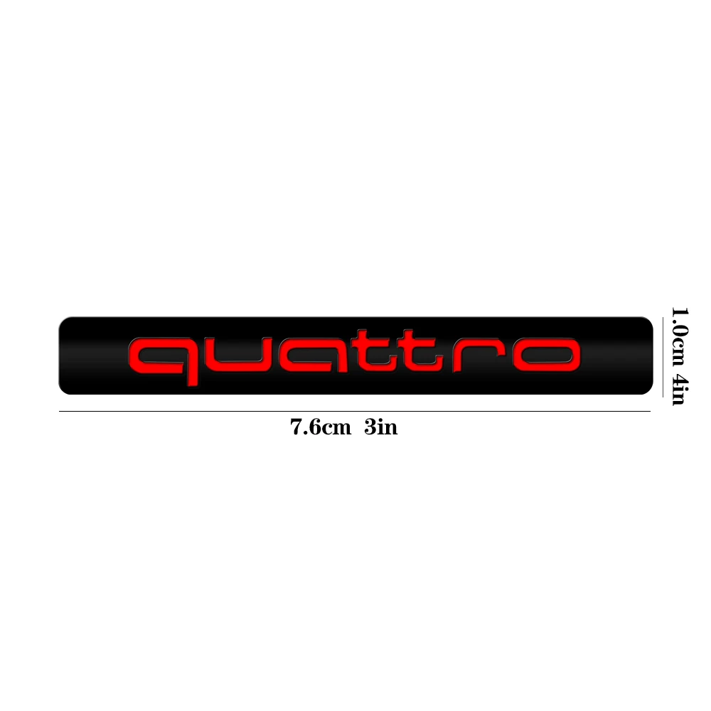 1 Stück 3D ABS Auto QUATTRO Emblem Karosserie Heck Kofferraum Fenster Aufkleber Abzeichen Dekoration Aufkleber Auto-Modifikation Zubehör für Audi Logo