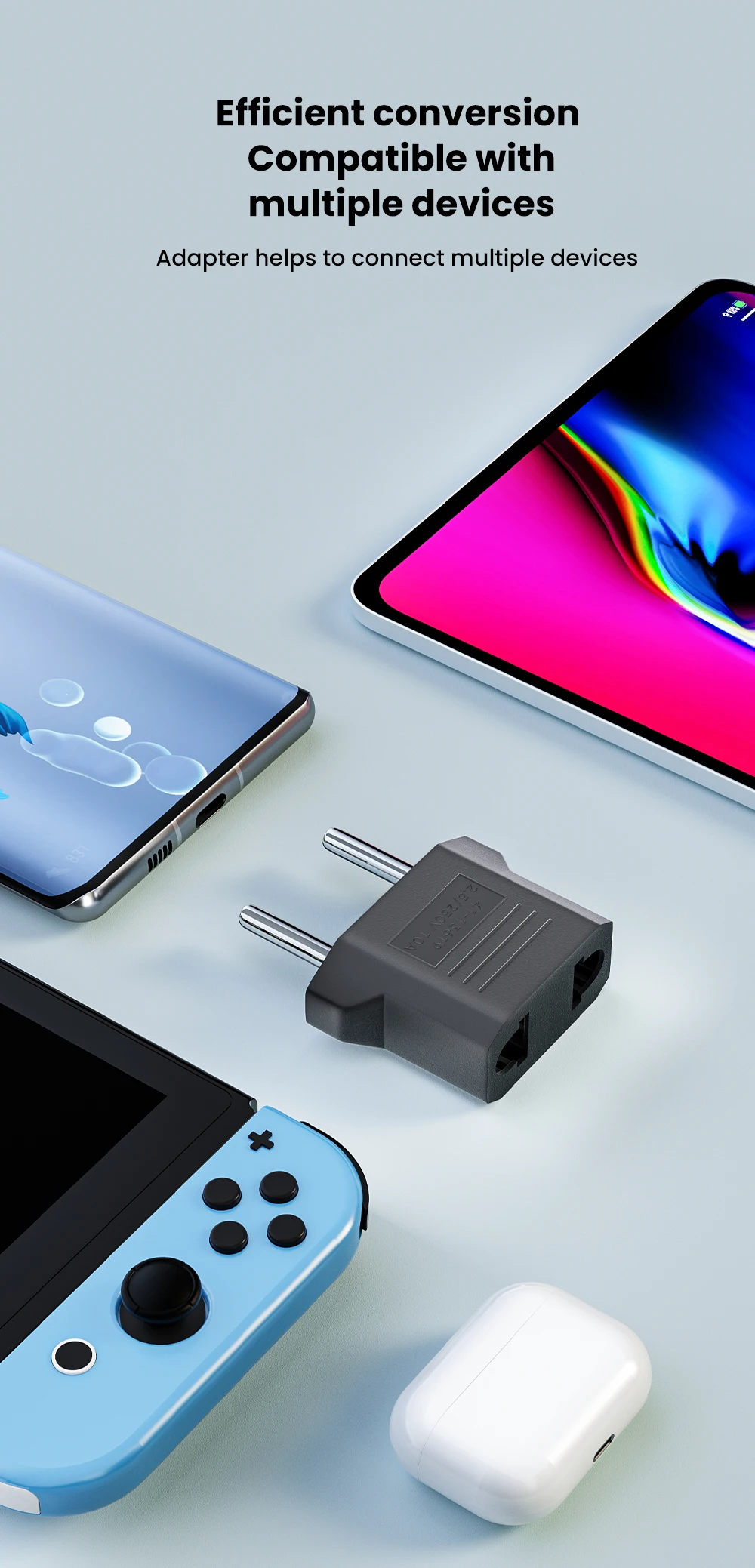 Olaf 1-10 stücke 4,8/4,0mm US Zu EU Stecker Adapter EU UNS Zu Euro KR BR Brasilien stecker Konverter Amerikanischen Reise Power Adapter Steckdose – Detail 5