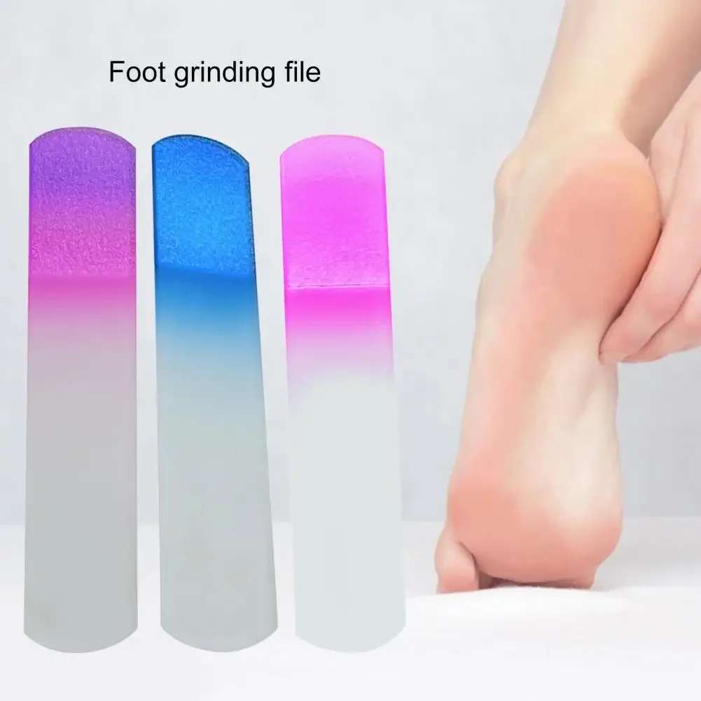 

1pc Gradient Handle Glass Crystal Foot File Remove Dead Skin Calluses Pedicure Tool Quick Foot Smooth Beautification Care Tools