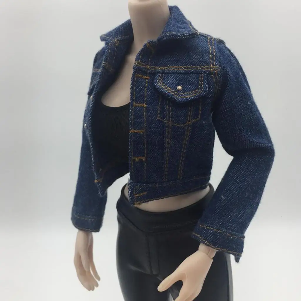 Manteau en Jean bleu pour poupée Kumik de 12 pouces, accessoires de modèle 1/6