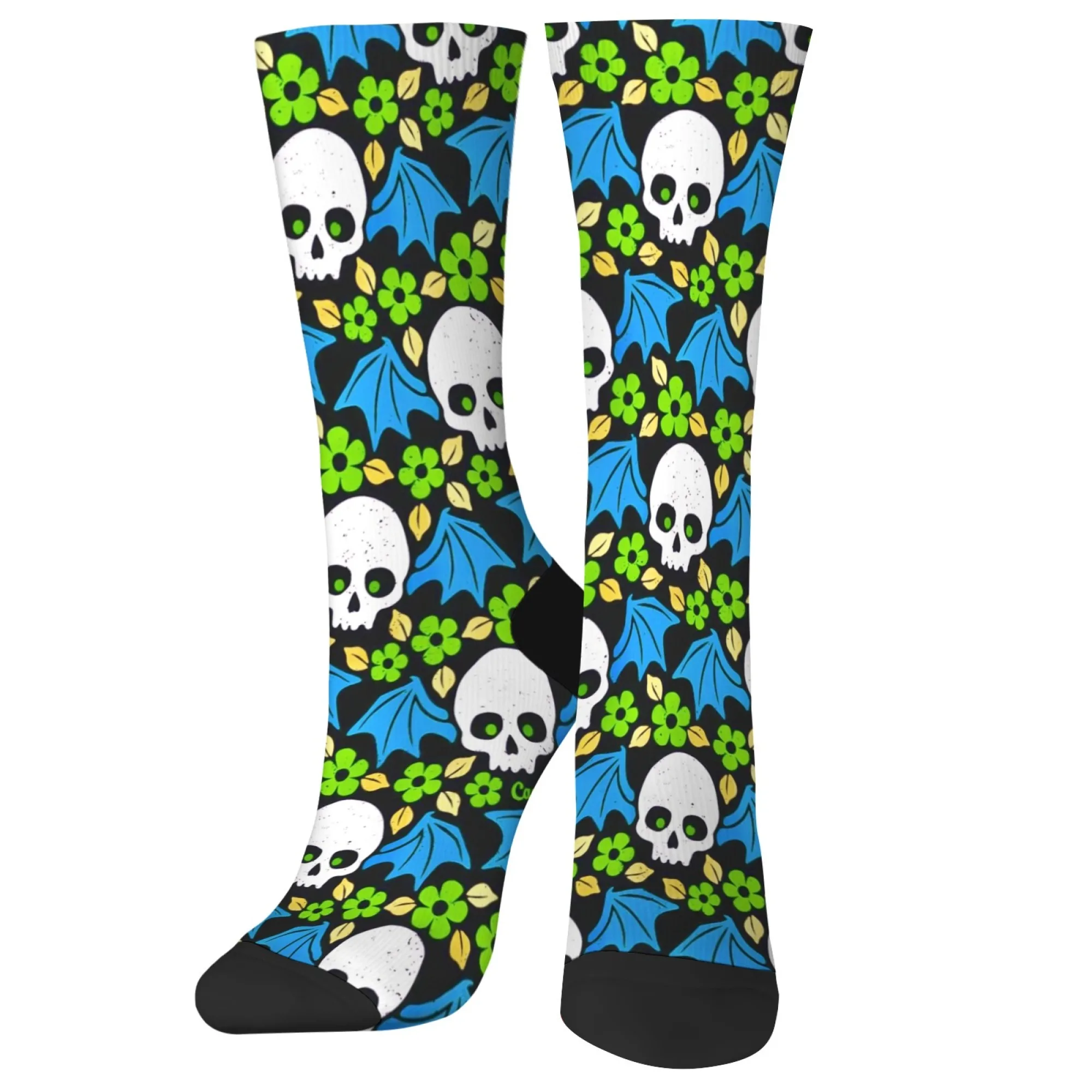 Skull Bat Socks Soft Comfortable Skin-friendly Men's Socks Outdoor Sports Fitness Fun Party Retro Fashion Gothic Graphics Socks