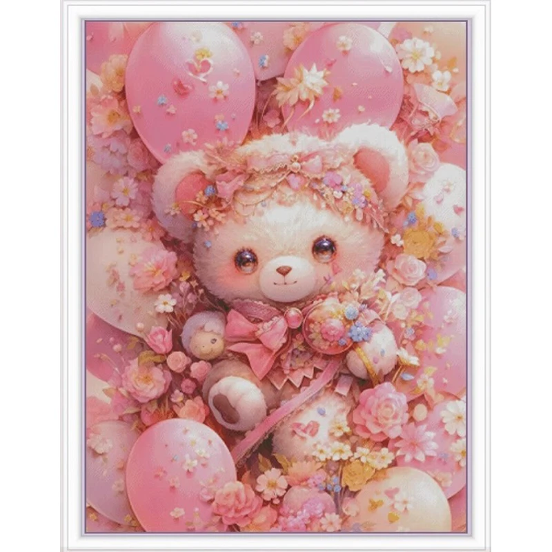 

ZZ3887 Медведь 14CT 16CT Печатный на холсте Вышивка крестиком DIY Набор Китайский узор Набор Домашнее рукоделие Вышивка 17 цветов