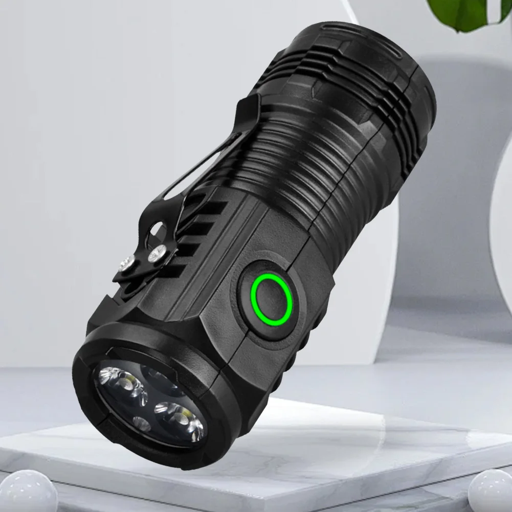 Mini LED Flashlight USB C Rechargeable with Clip Super Bright Tactical Torch IPX4 Waterproof 3 Light Modes for Camping Emergency