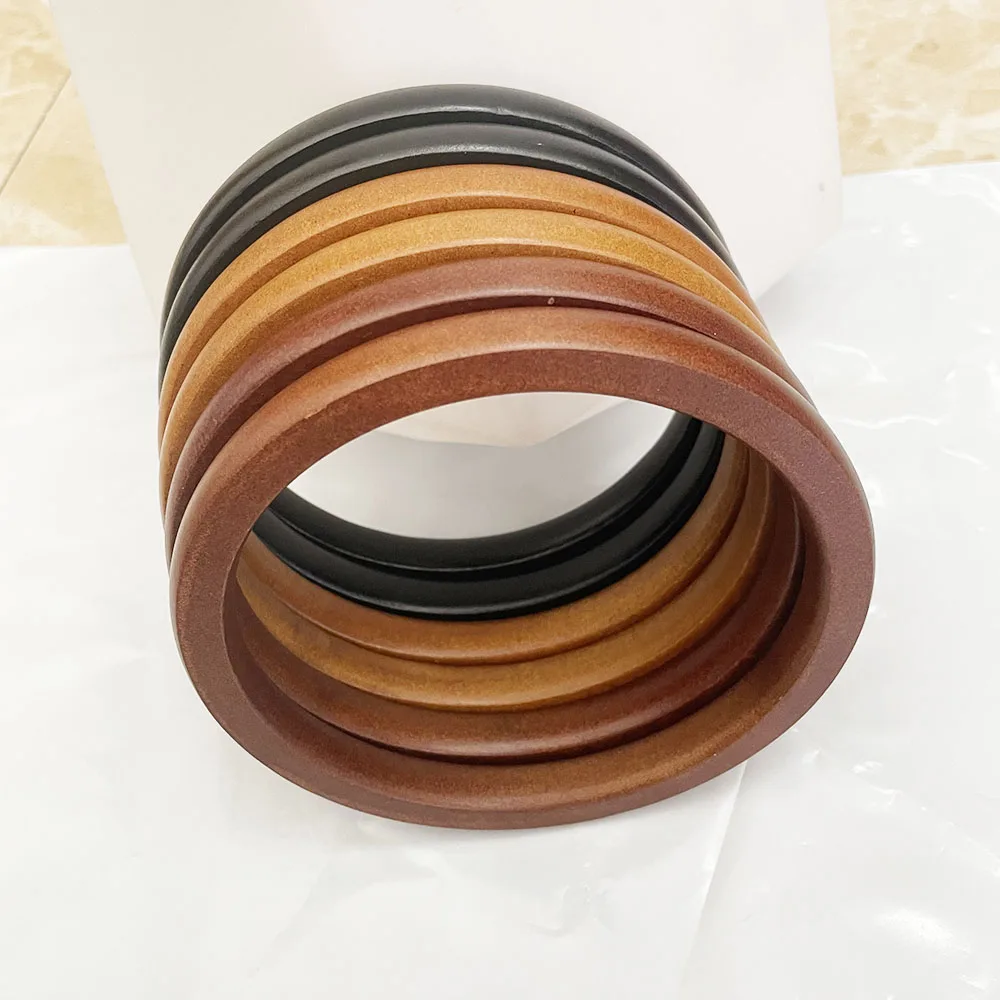 2pcs 13.5cm Wooden Round Bag Handles - DIY Handmade Bag Accessories for Shoulder Bags Purses and Handbags - Sturdy and Stylish