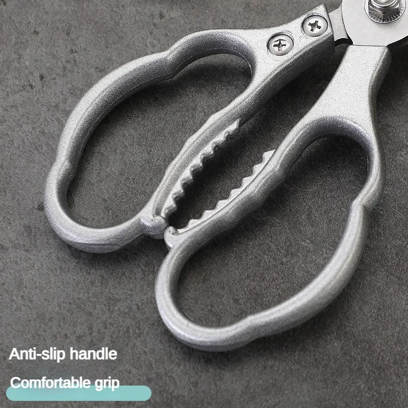 1Pieces Stainless Steel Kitchen Scissors Chicken Bone Scissors Household Scraping Scales Food Scissors Barbecue Scissors