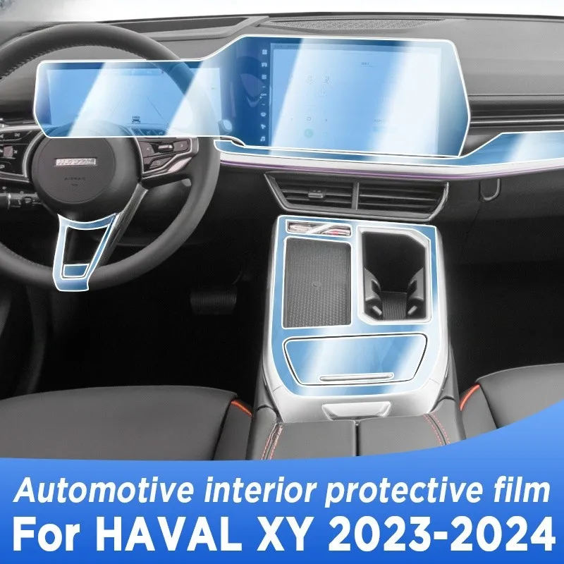 

For HAVAL XY 2023 2024 Gearbox Panel Navigation Screen Automotive Interior TPU Protective Film Cover Anti-Scratch Sticker