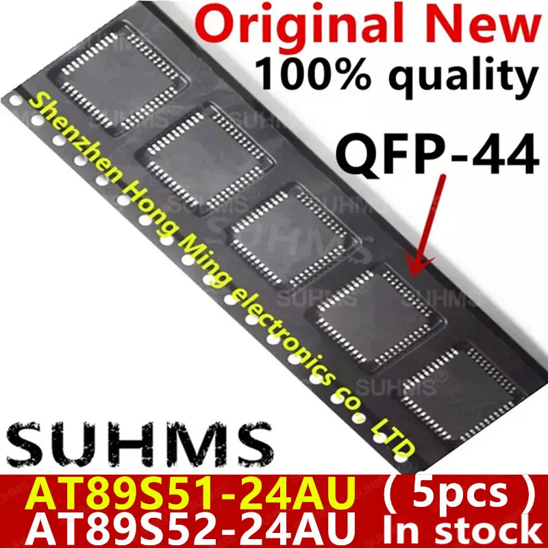 AT89S51-24AU AT89S52-24AU AT89S51 24AU AT89S52 24AU QFP-44 칩셋, 5 개, 100% 신제품
