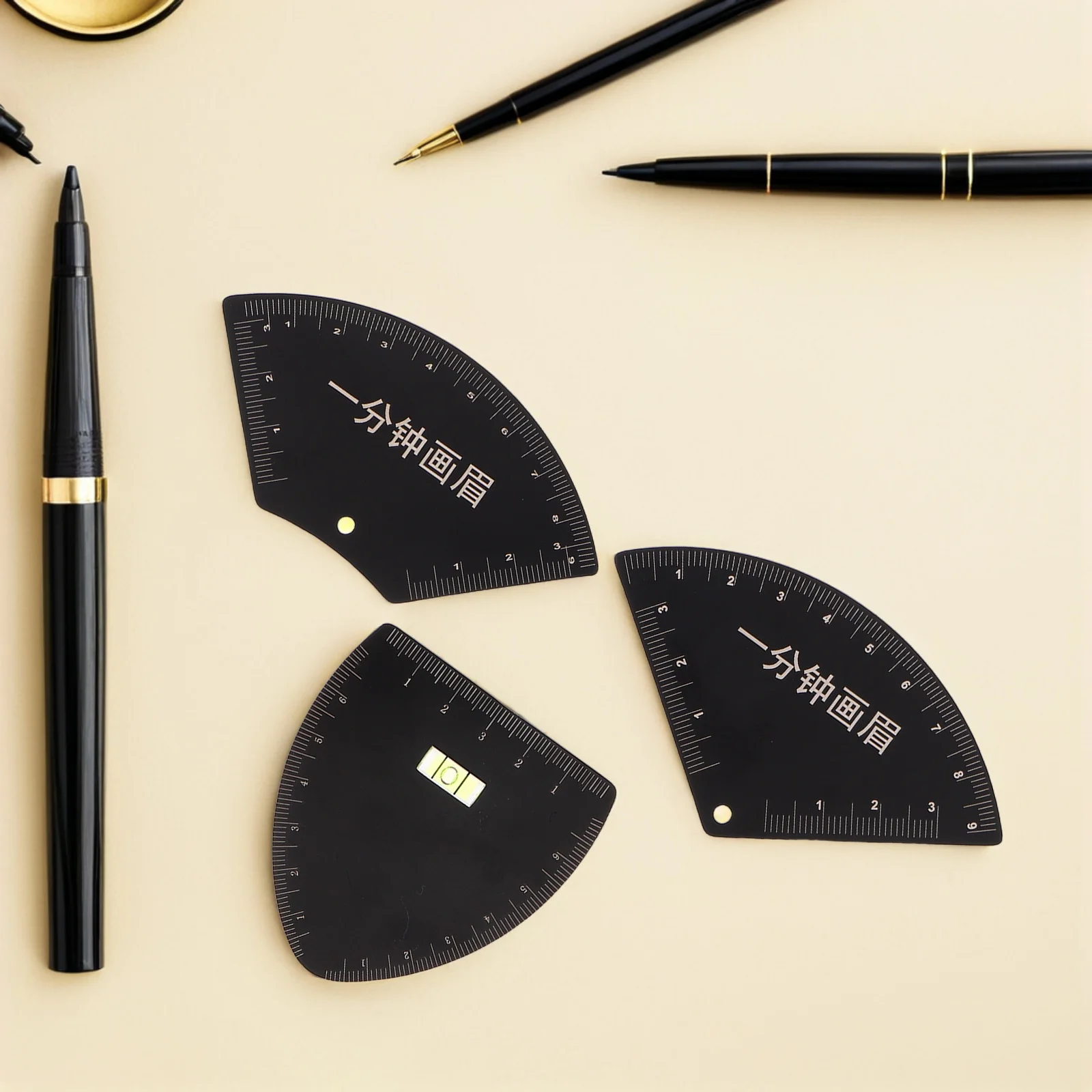 3Pcs Eyebrow Mapping Tool Set Durable Measuring Shaper Kit for Beginners Professionals Accurate Symmetrical Brow Positioning