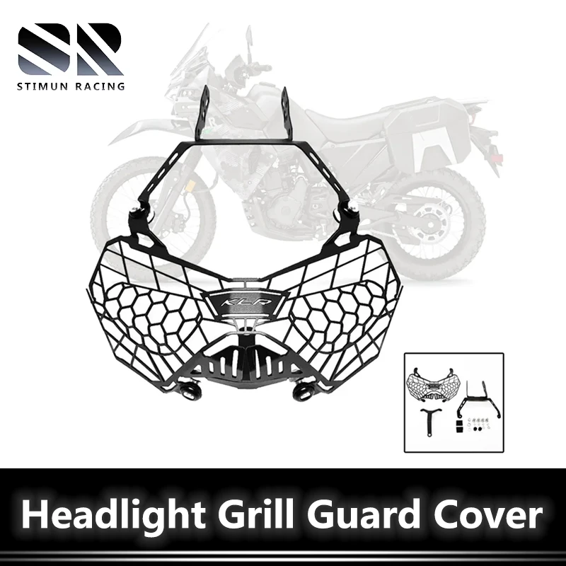 KLR650 Headlight Grill Grille Protective Guard Decor Cover Headlight grille For Kawasaki KLR650 2021‑2023