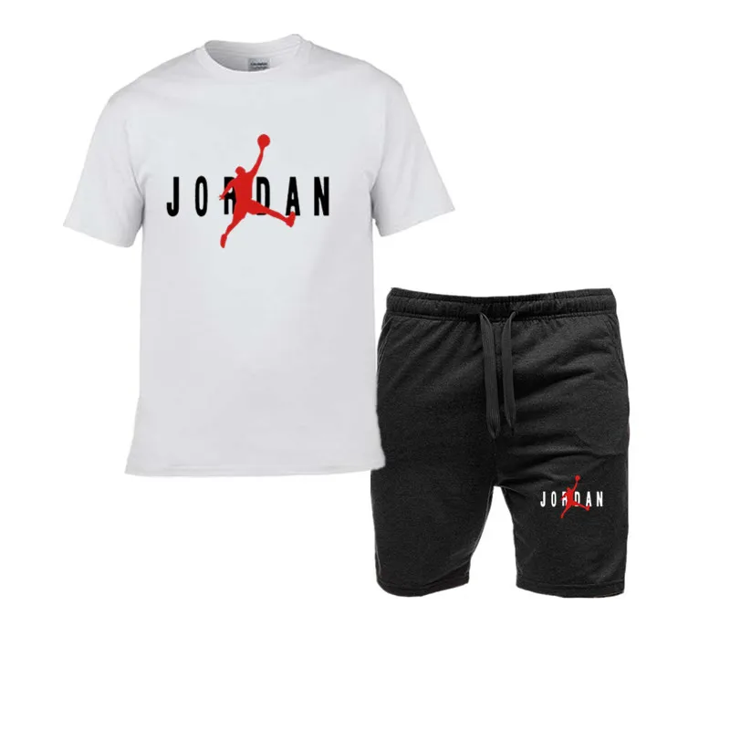 

Men's new high-quality short sleeved T-shirt cotton sweat absorbing printed sports T-shirt men's casual fashion T-shirt set