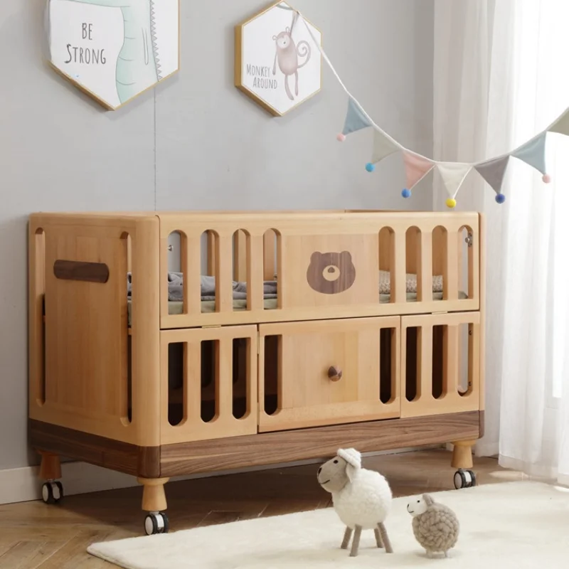 Customizable Simple Style Strong Wood Color Furniture Children Room Baby bed