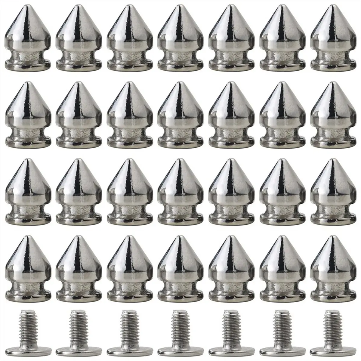ABJY 100 Pack de pointes et de goujons 9.5MM pointes pour vêtements goujons en métal Rivets pour cuir Punk pointes accessoires vis arrière